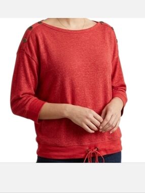 Lauren Ralph Lauren Red Boltneck Drawstring Sweater Size 1x
